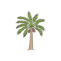 Single one line drawing of beauty and exotic date palm tree. Decorative phoenix dactylifera tree concept for plantation company. Modern continuous line draw design graphic vector illustration