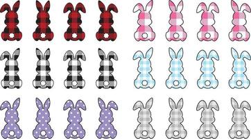 Buffalo Plaid Bunny svg, Easter Plaid Bunny svg, Easter svg, Bunny svg, Rabbit svg png, eps, dxf vector