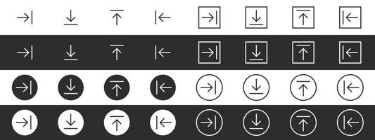 Arrows icons. Loading arrows. Pointer or arrow signs. Modern arrow icons. Vector illustration