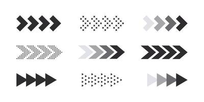 Arrows pointers. Arrows different shapes. Modern arrow icons. Vector illustration
