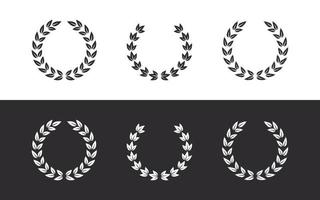 Awards branches. Laurel wreath. Prize ribbon symbol sign. Circular foliate laurels branches. Vector illustration