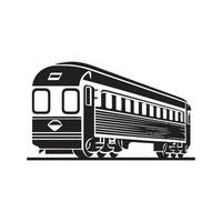tren icono símbolo vector negro contorno aislado en blanco antecedentes