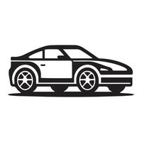 coche icono símbolo vector logo negro contorno aislado en blanco antecedentes.