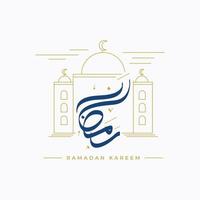 Ramadan islamic calligraphy design template vector