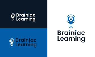 mi aprendizaje logo con ligero bulbo y bolígrafo resumen forma, educación logo diseño, en línea mi aprendizaje logo diseño vector