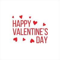 Happy Valentines Day typography poster, isolated on white background. Vector Illustration Red Color
