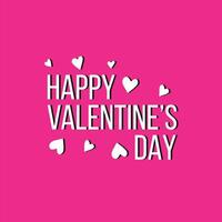 Happy Valentines Day typography poster, isolated on white background. Vector Illustration Pink Color