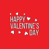 Happy Valentines Day typography poster, isolated on white background. Vector Illustration Red Colo