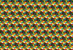 Magic cube pattern seamless design. Color block puzzle vector background.