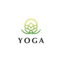 yoga logo resumen diseño vector modelo