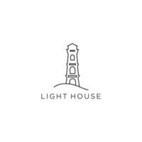 Lighthouse logo design template with water ocean element vector