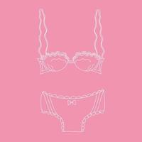 Illustration of lacy romantic lingerie on a pink background vector