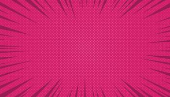 Comic retro pop art burst background. Pink vintage flash halftone frame. Cartoon retro starburst backdrop with dots and stripes. Abstract vector illustration in pop art style