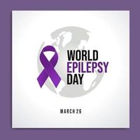 World epilepsy day. Purple ribbon vector