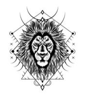 The lion king vector illustration black and white style