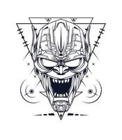 The goblin vector artwork in black and white color