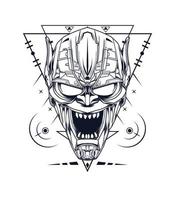 The goblin vector artwork in black and white color