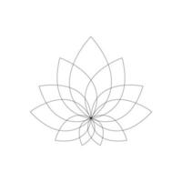 Lotus flower drawn with one continuous line vector