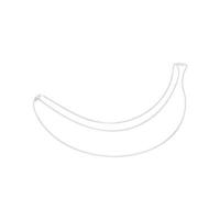 Banana drawn in one line isolated on white vector