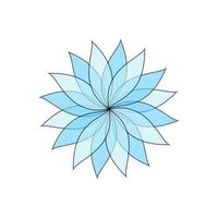Blue flower with one line outline on white background vector
