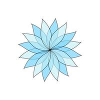 Blue flower with one line outline on white background vector