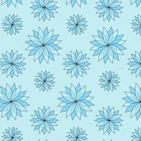 Blue flowers on a blue background repeating pattern vector