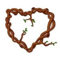 amor marco hecho desde árbol sucursales, vector ilustración
