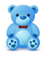 Cute Blue Bear Doll isolated, Vector Illustration