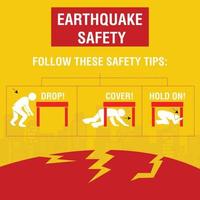 How to survive from earthquake Infographic, vector