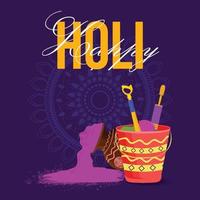 Happy holi Colorfull background with creative typography, and colors splash and spray vector
