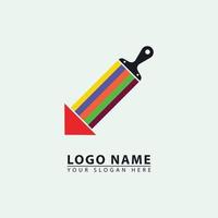 color brush and triangle logo icon vector. vector