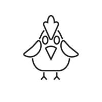 vector línea forma pollo logo icono.