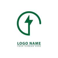 green electricity vector logo icon.