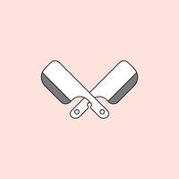 two crossed machetes vector logo icon