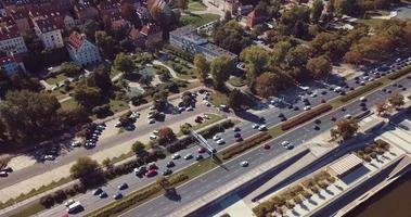 Aerial view of Warsaw old city video