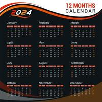 Unique And Modern Calender Design 2024 vector