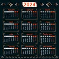Unique And Modern Calendar Design 2024 vector