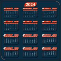 Unique And Modern Calender 2024 02 vector