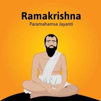 Ramakrishna paramahamsa Jayanti vector ilustración