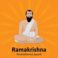 Ramakrishna paramahamsa Jayanti vector ilustración