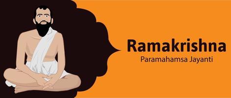 Ramakrishna paramahamsa Jayanti vector ilustración