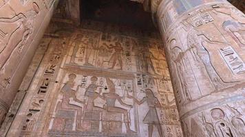 Ancient drawings on the walls of the Medinet Habu Temple in Luxor, Egypt video