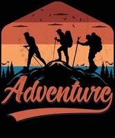 Hiking adventure t shirt design vector