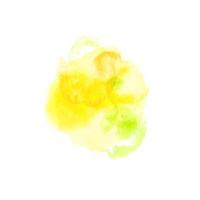 Sunflower, light yellow, and lime color background spot, blob, resembling a shape of lemon. Wet watercolor on paper. Abstract hand drawn brush blotch. Unique artistic background isolated on white vector