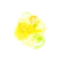 Sunflower, light yellow, and lime color background spot, blob, resembling a shape of lemon. Wet watercolor on paper. Abstract hand drawn brush blotch. Unique artistic background isolated on white vector