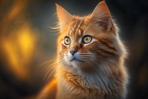 Portrait Beautiful cute orange cat photography photo