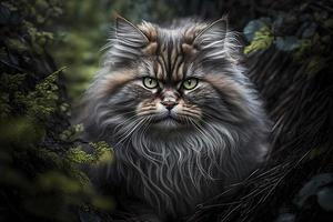 Portrait Chewie the cat in the wild photography photo