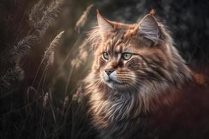 Portrait Chewie the cat in the wild photography photo