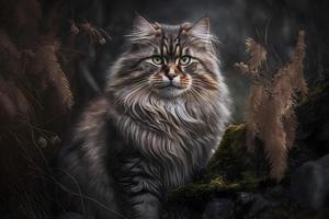 Portrait Chewie the cat in the wild photography photo