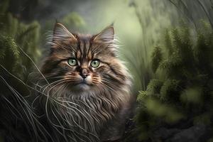 Portrait Chewie the cat in the wild photography photo